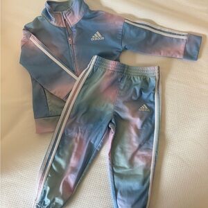 Adidas Baby Blue and Pink Tracksuit